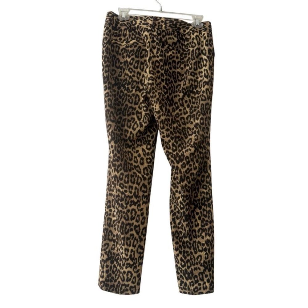 Banana Republic Animal Print Flat Front Tan & Brown Ankle Trousers Size 4